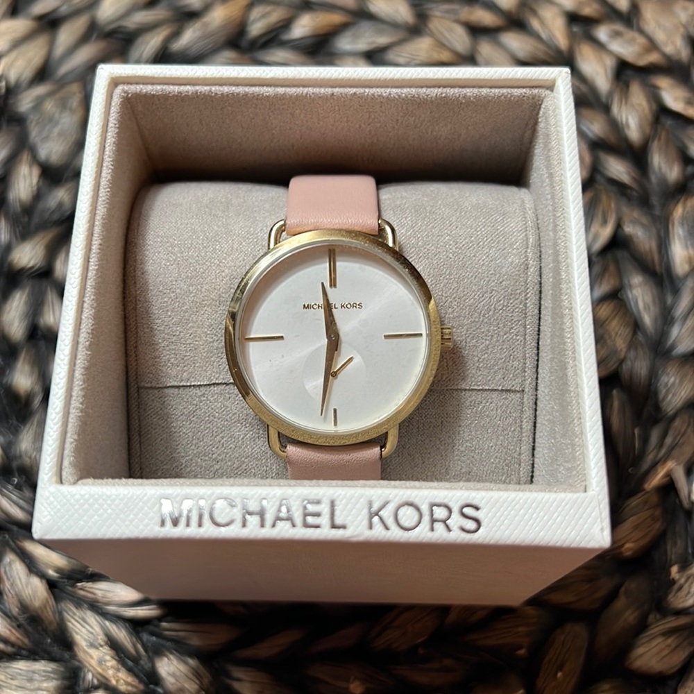 Michael Kors gold/pink band watch